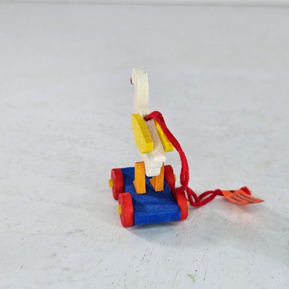 Graupner Holzminiaturen Erzgebirge Wooden Goose On Wheels Ornament Germany - Picture 5 of 8